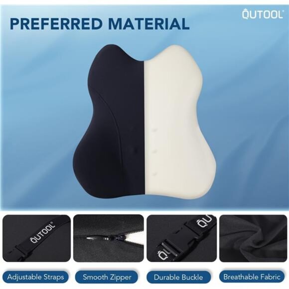 Lumbar Support Pillow for Car/Office Chair,Memory Foam Back Cushion for Car Seat - Picture 7 of 8